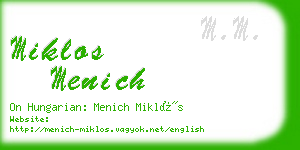 miklos menich business card